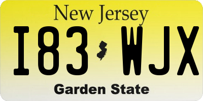 NJ license plate I83WJX