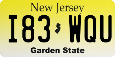 NJ license plate I83WQU