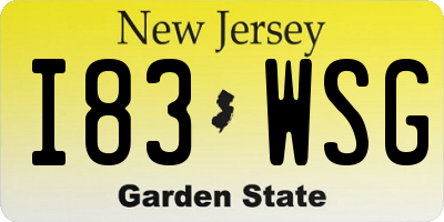 NJ license plate I83WSG