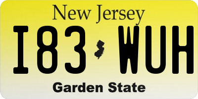 NJ license plate I83WUH