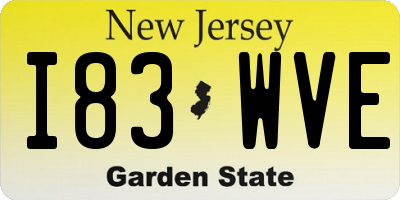 NJ license plate I83WVE