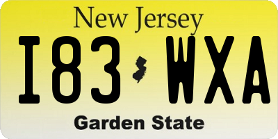 NJ license plate I83WXA