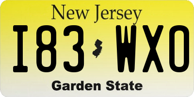 NJ license plate I83WXO