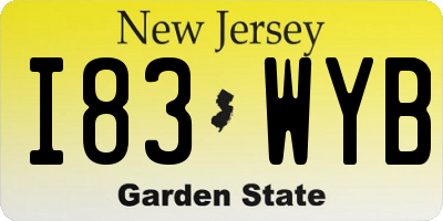NJ license plate I83WYB