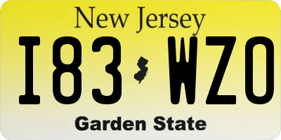 NJ license plate I83WZO