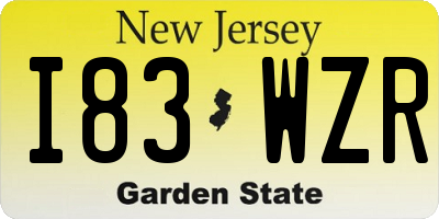 NJ license plate I83WZR