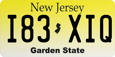 NJ license plate I83XIQ