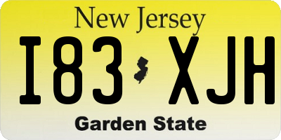 NJ license plate I83XJH