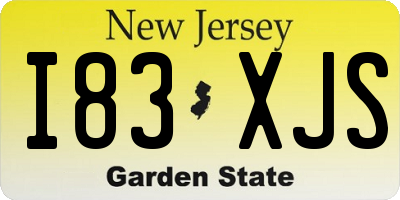 NJ license plate I83XJS