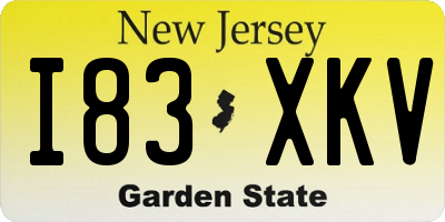 NJ license plate I83XKV