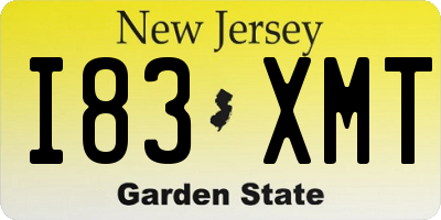 NJ license plate I83XMT