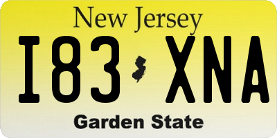 NJ license plate I83XNA
