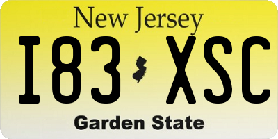 NJ license plate I83XSC