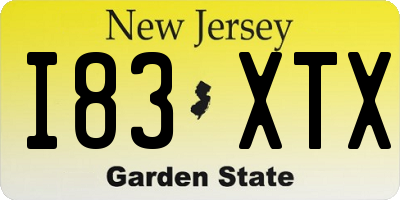 NJ license plate I83XTX