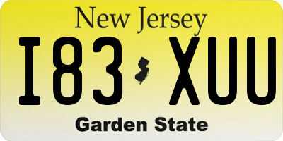 NJ license plate I83XUU