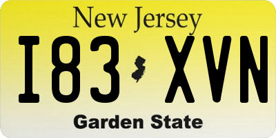 NJ license plate I83XVN