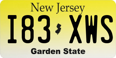 NJ license plate I83XWS
