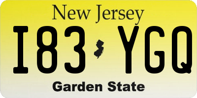 NJ license plate I83YGQ