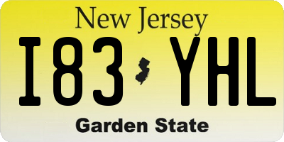 NJ license plate I83YHL