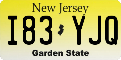 NJ license plate I83YJQ