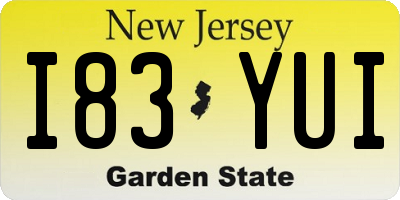 NJ license plate I83YUI