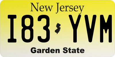 NJ license plate I83YVM