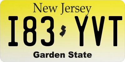 NJ license plate I83YVT