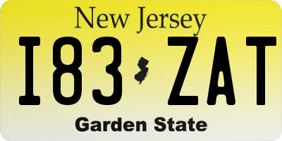 NJ license plate I83ZAT