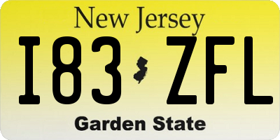 NJ license plate I83ZFL