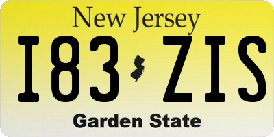 NJ license plate I83ZIS