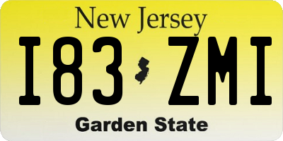 NJ license plate I83ZMI