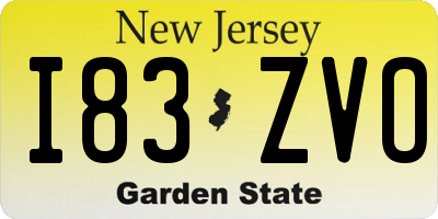 NJ license plate I83ZVO