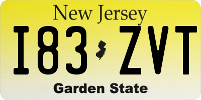 NJ license plate I83ZVT