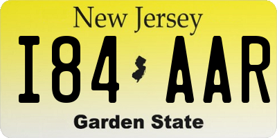 NJ license plate I84AAR
