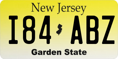 NJ license plate I84ABZ