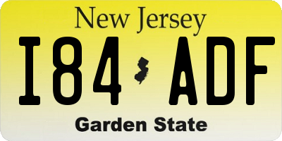 NJ license plate I84ADF