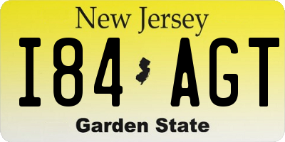 NJ license plate I84AGT