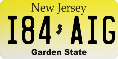 NJ license plate I84AIG