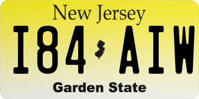 NJ license plate I84AIW