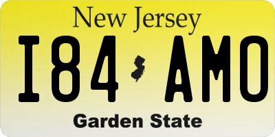 NJ license plate I84AMO