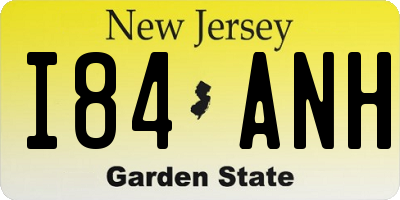 NJ license plate I84ANH