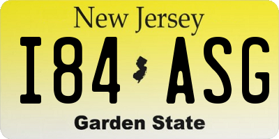 NJ license plate I84ASG