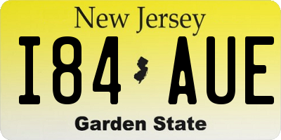 NJ license plate I84AUE
