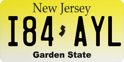 NJ license plate I84AYL
