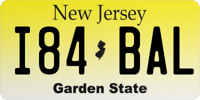 NJ license plate I84BAL