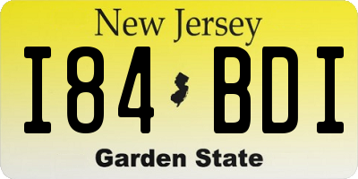 NJ license plate I84BDI
