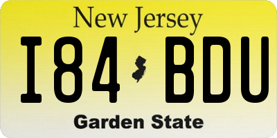 NJ license plate I84BDU