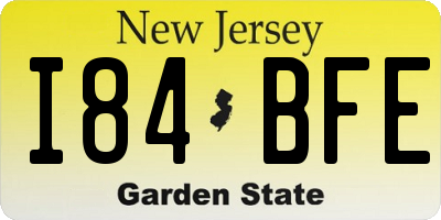 NJ license plate I84BFE