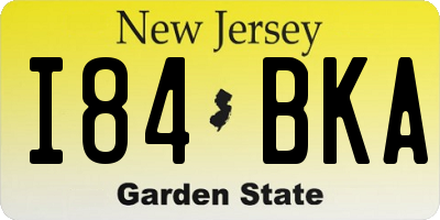 NJ license plate I84BKA