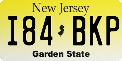 NJ license plate I84BKP